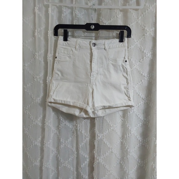 Avery & Co. Pants - Avery & Co Womens White High Waisted Super Stretch Denim Shorts Size 1